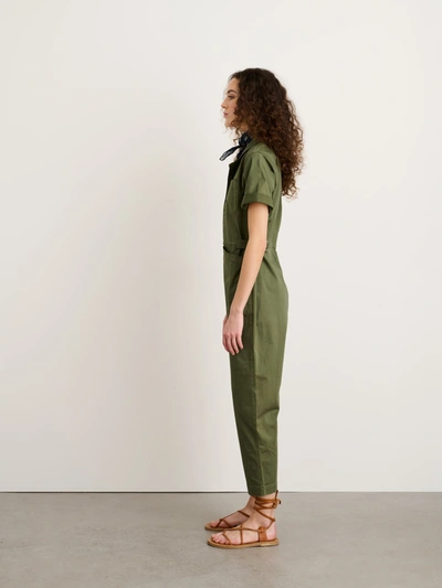 Shop Alex Mill Standard Short Sleeve Jumpsuit In Faded Olive