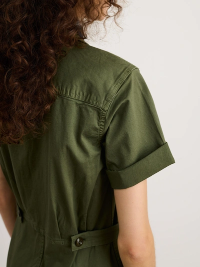 Alex Mill Standard Short Sleeve Jumpsuit In Faded Olive