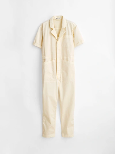 Shop Alex Mill Standard Short Sleeve Jumpsuit In Oatmilk