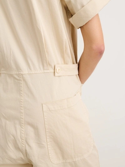 Shop Alex Mill Standard Short Sleeve Jumpsuit In Oatmilk