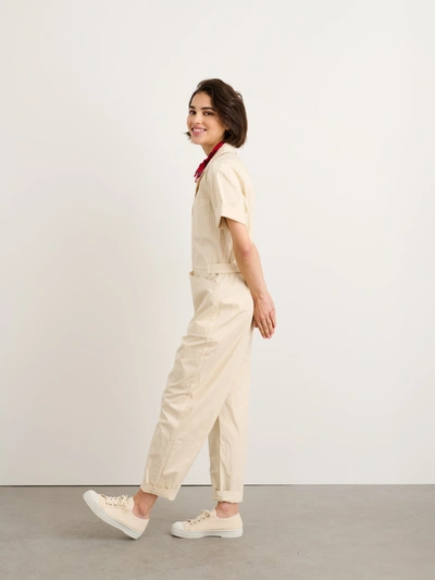 Shop Alex Mill Standard Short Sleeve Jumpsuit In Oatmilk