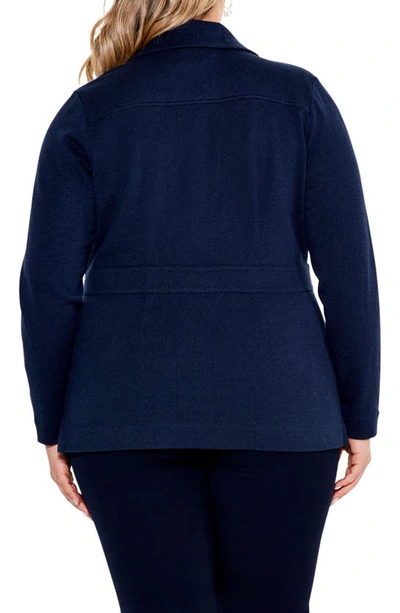 Nic + Zoe Editor Knit Blazer In Dark Indigo