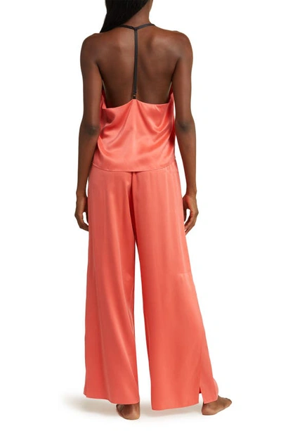 Shop Lunya Washable Mulberry Silk Pajamas In Outro Coral