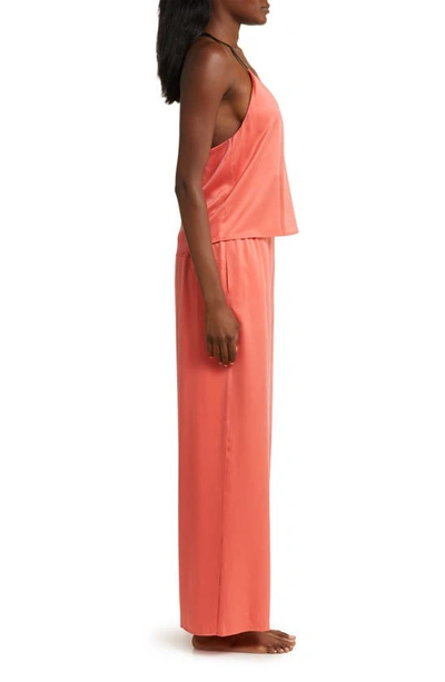 Shop Lunya Washable Mulberry Silk Pajamas In Outro Coral