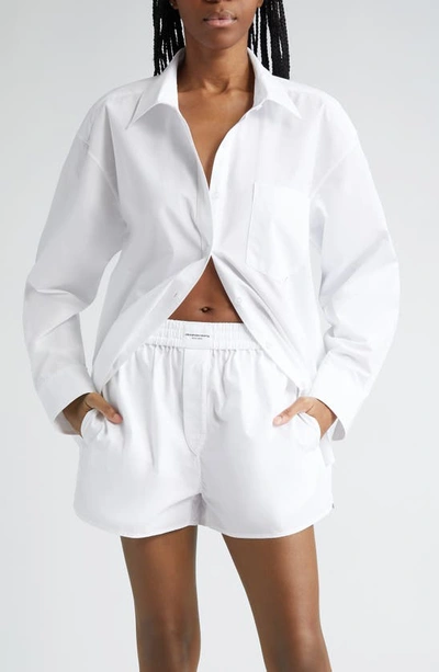 Shop Alexander Wang Oversize Boyfriend Button-up Shirt In White