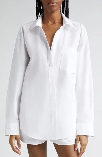 Shop Alexander Wang Oversize Boyfriend Button-up Shirt In White