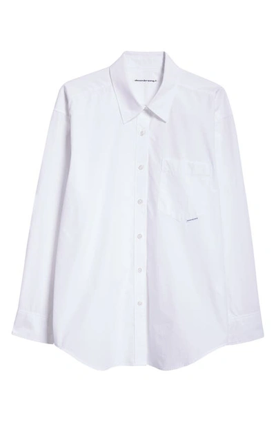 Alexander Wang Oversize Boyfriend Button-up Shirt In White