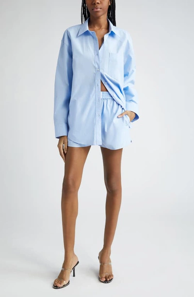 Alexander Wang Classic Boxer Shorts In Chambray Blue