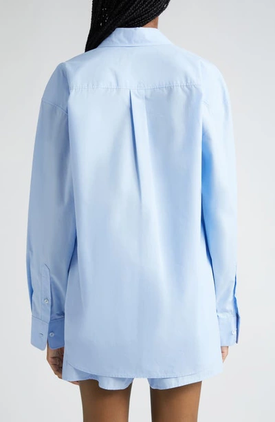 Alexander Wang Oversize Boyfriend Button-up Shirt In Chambray Blue