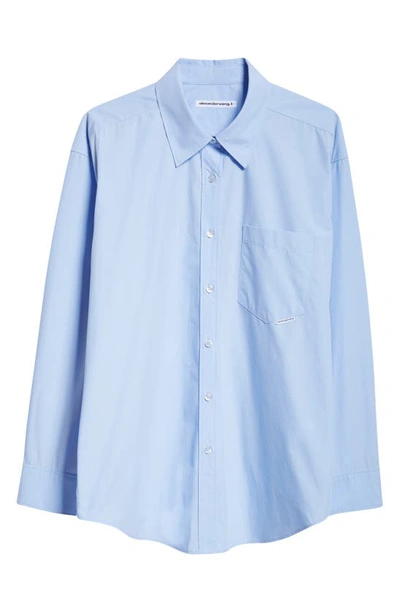 Alexander Wang Oversize Boyfriend Button-up Shirt In Chambray Blue