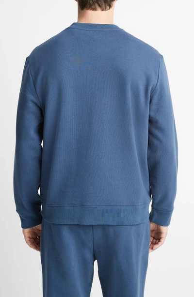 Shop Vince Cotton Blend Fleece Sweatshirt In Deep Indigo