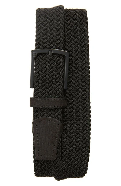 Shop Travis Mathew Monochromatic Woven Belt In Black