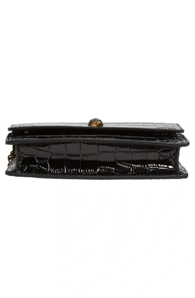 Shop Kurt Geiger Extra Mini Shoreditch Crossbody Bag In Black Croc Embossed
