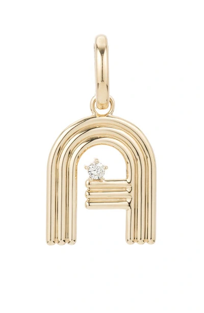 Shop Adina Reyter Groovy Initial Diamond Pendant Charm In Yellow Gold - A