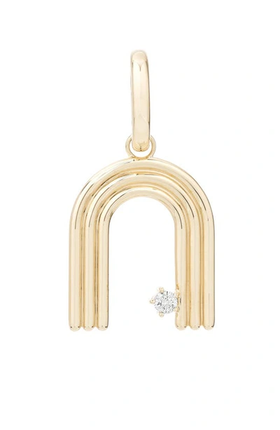 Shop Adina Reyter Groovy Initial Diamond Pendant Charm In Yellow Gold - N