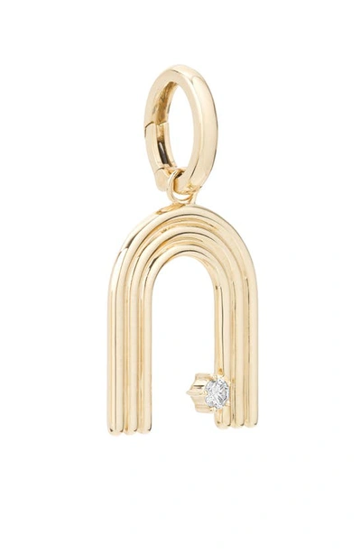 Shop Adina Reyter Groovy Initial Diamond Pendant Charm In Yellow Gold - N