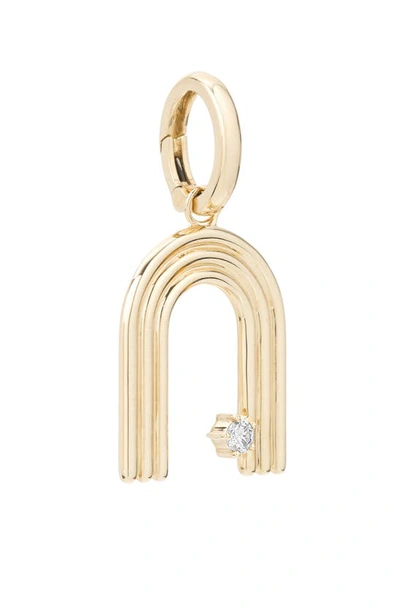 Adina Reyter Groovy Initial Diamond Pendant Charm In Yellow Gold - N