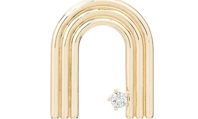 Adina Reyter Groovy Initial Diamond Pendant Charm In Yellow Gold - N