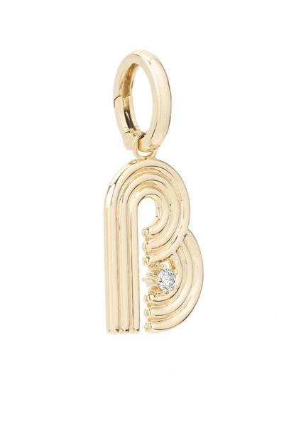 Shop Adina Reyter Groovy Initial Diamond Pendant Charm In Yellow Gold - A