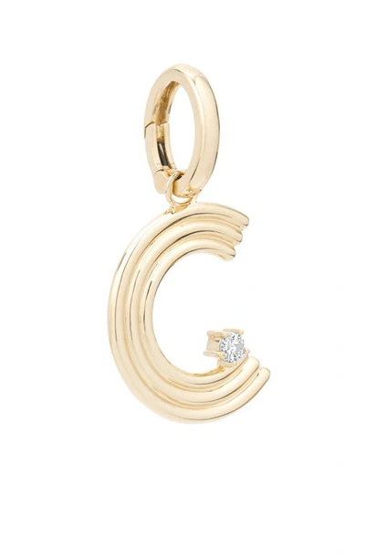 Shop Adina Reyter Groovy Initial Diamond Pendant Charm In Yellow Gold - C