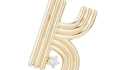 Shop Adina Reyter Groovy Initial Diamond Pendant Charm In Yellow Gold - K