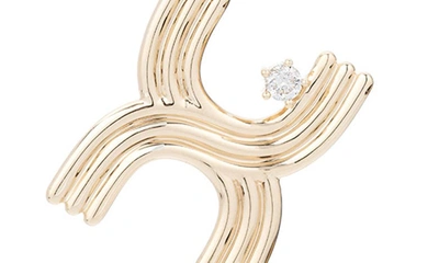 Shop Adina Reyter Groovy Initial Diamond Pendant Charm In Yellow Gold - X