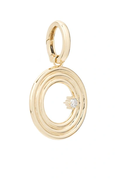 Shop Adina Reyter Groovy Initial Diamond Pendant Charm In Yellow Gold - O