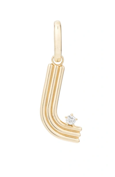 Shop Adina Reyter Groovy Initial Diamond Pendant Charm In Yellow Gold - L