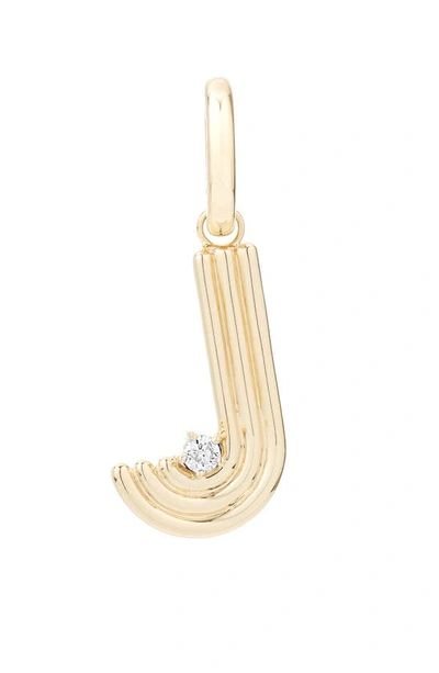 Adina Reyter 14k Yellow Gold Groovy Diamond Initial Pendant In Yellow Gold - J