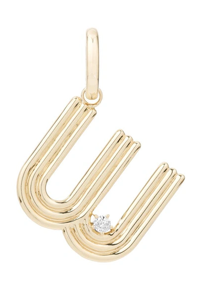 Adina Reyter 14k Yellow Gold Groovy Diamond Initial Pendant In Yellow Gold - W