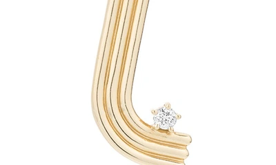 Shop Adina Reyter Groovy Initial Diamond Pendant Charm In Yellow Gold - L