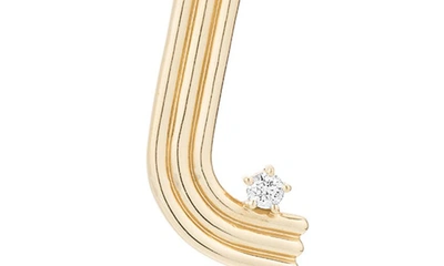 Adina Reyter 14k Yellow Gold Diamond Accent Groovy Initial L Hinged Pendant In Yellow Gold - L