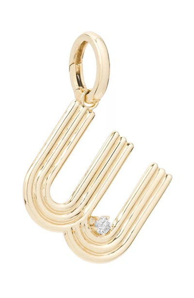 Adina Reyter 14k Yellow Gold Groovy Diamond Initial Pendant In Yellow Gold - W