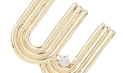 Adina Reyter 14k Yellow Gold Groovy Diamond Initial Pendant In Yellow Gold - W