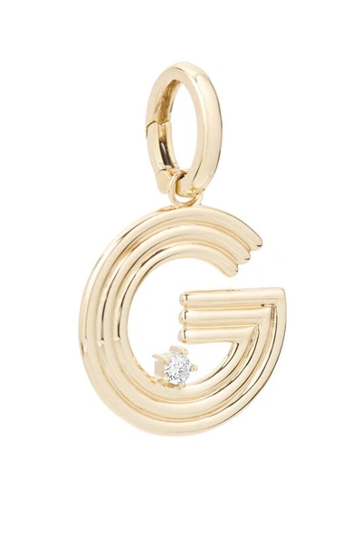 Shop Adina Reyter Groovy Initial Diamond Pendant Charm In Yellow Gold - G