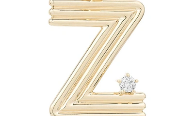 Shop Adina Reyter Groovy Initial Diamond Pendant Charm In Yellow Gold - Z