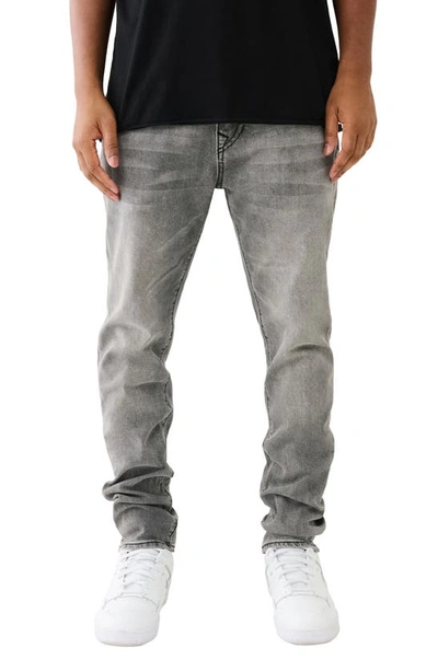 Shop True Religion Brand Jeans Rocco Painted Skinny Jeans In Moscow Mule Grey Wash