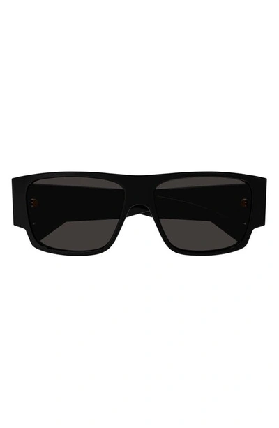Shop Bottega Veneta 57mm Square Sunglasses In Black