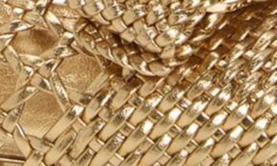 Shop Ferragamo Varina Woven Leather Flat In Gold