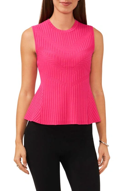 Shop Halogen Sleeveless Peplum Sweater In Magenta Pink