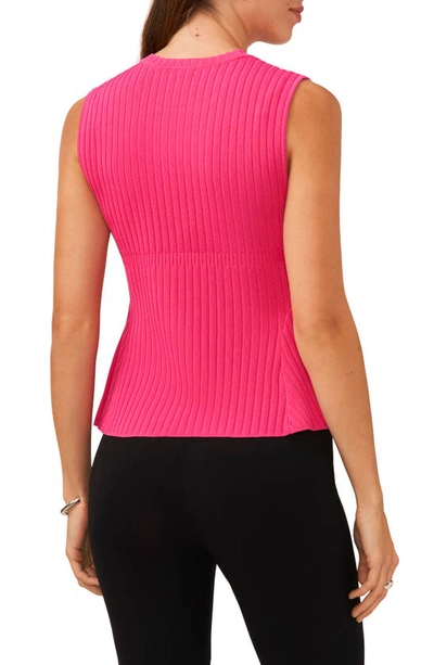 Shop Halogen Sleeveless Peplum Sweater In Magenta Pink
