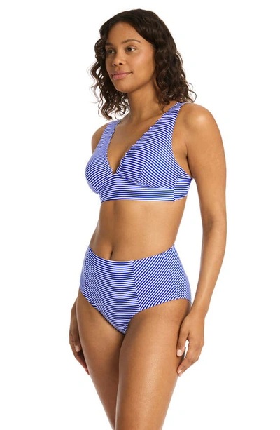 Sea Level Varsity Longline Bikini Top In Cobalt
