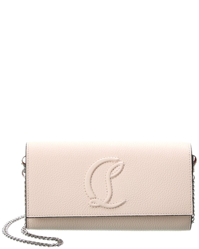 Shop Christian Louboutin By My Side Leather Wallet On Chain In White