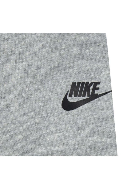 Shop Nike Sportswear Club Long Sleeve Graphic T-shirt & Joggers Set In Dark Grey Heather