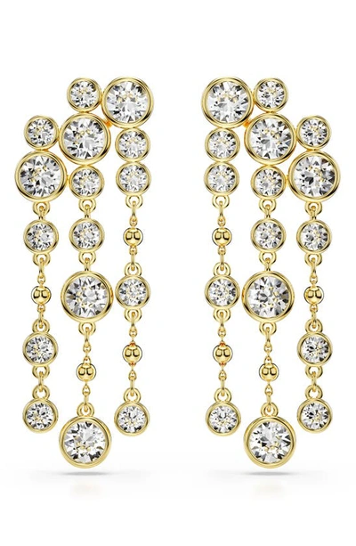 Swarovski Imber Round Cut Drop Earrings In Gold