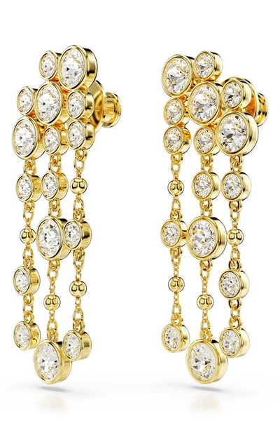 Swarovski Imber Round Cut Drop Earrings In Gold