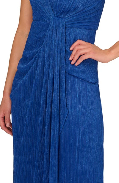 Shop Adrianna Papell One-shoulder Evening Gown In Brilliant Sapphire