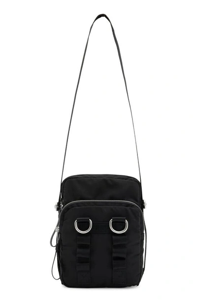 Shop Allsaints Steppe Recycled Polyester Crossbody Bag In Black