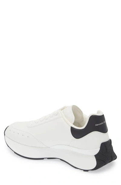 Shop Alexander Mcqueen Sprint Runner Seal Sneaker In White/ Black