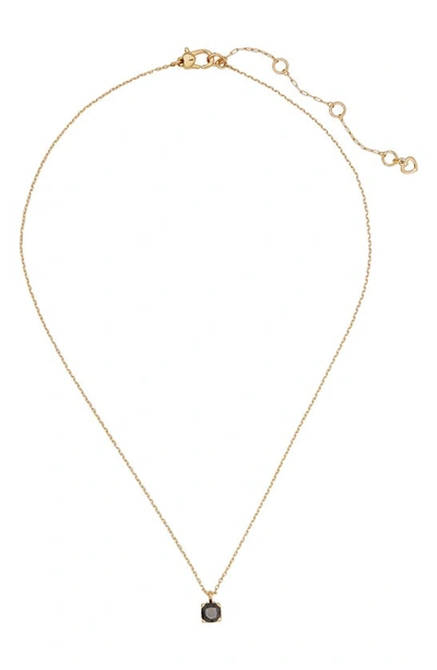 Shop Kate Spade Little Luxuries Cubic Zirconia Pendant Necklace In Jet